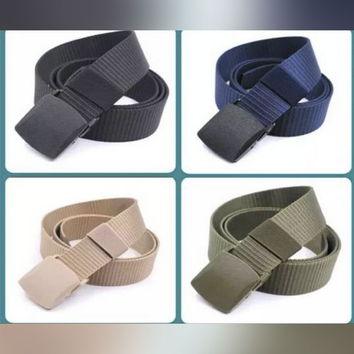 Fashionable Canvas Hot Tactical Casual Belts Men's Fashion Wild Korean Thicken Long Cloth Belts Male Knitted Waistband Ceintures Polyester - 4Pcs Combo