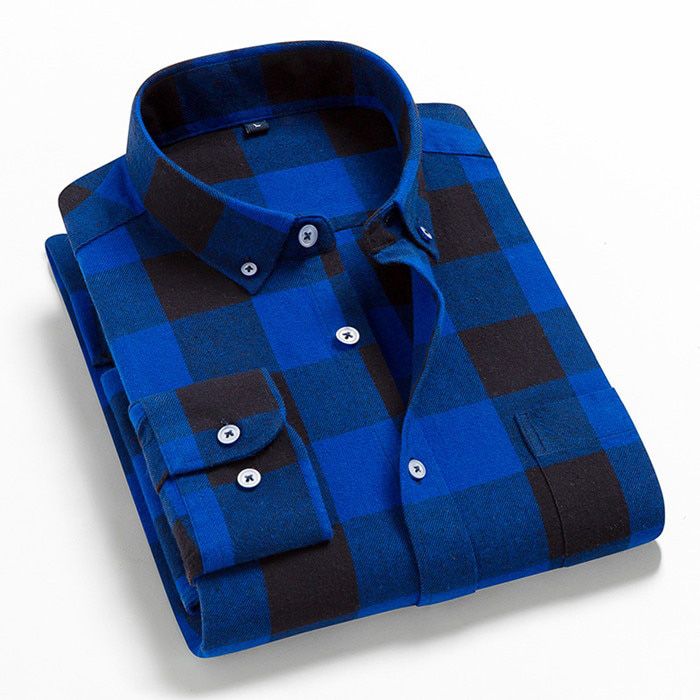 Men Flannel Plaid Shirt 100% Cotton 2021 Spring Autumn Casual Long Sleeve Shirt Soft Comfort Slim Fit Styles Brand For Man Plus