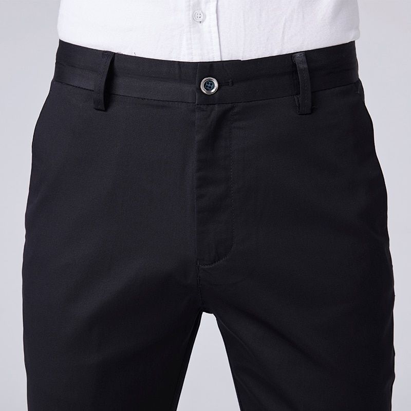 Fashion New High Quality Cotton Men Pants Straight Spring and Summer Long Male Classic Business Casual Trousers Full Length Mid