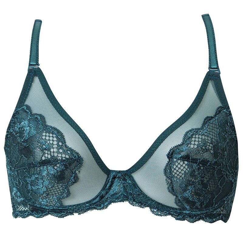 CINOON  Ultra-thin Woman Bra Floral Lace Seamless Push Up Transparent  Mesh Bras for Women Bralette Underwear Lingerie