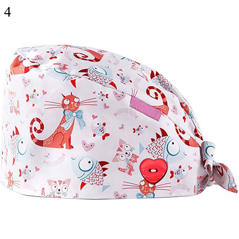 2021 New Heart Embroidery Nurse Hat For Women Men gorros quirurgic Salon Pharmacy Bonnet Caps Lab Pet Doctor Surgicals Cap