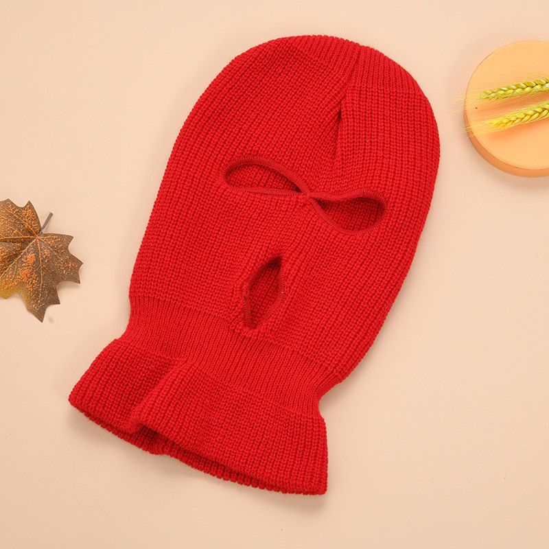 novel beanies Three-hole wool windproof outdoor sports red winter Sunscreen warm ski snowboard windproof Balachat beanies