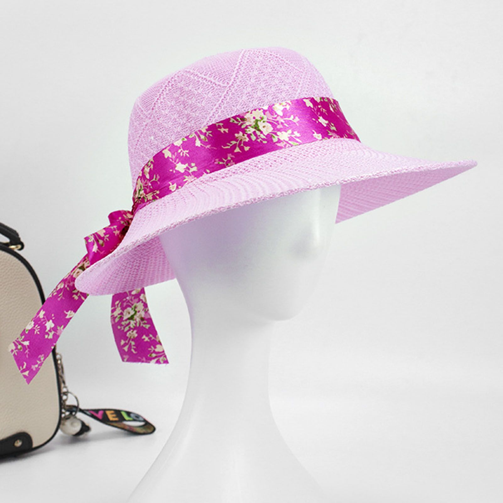 Lady Cap Elegant Bow Decor Fisherman Hat