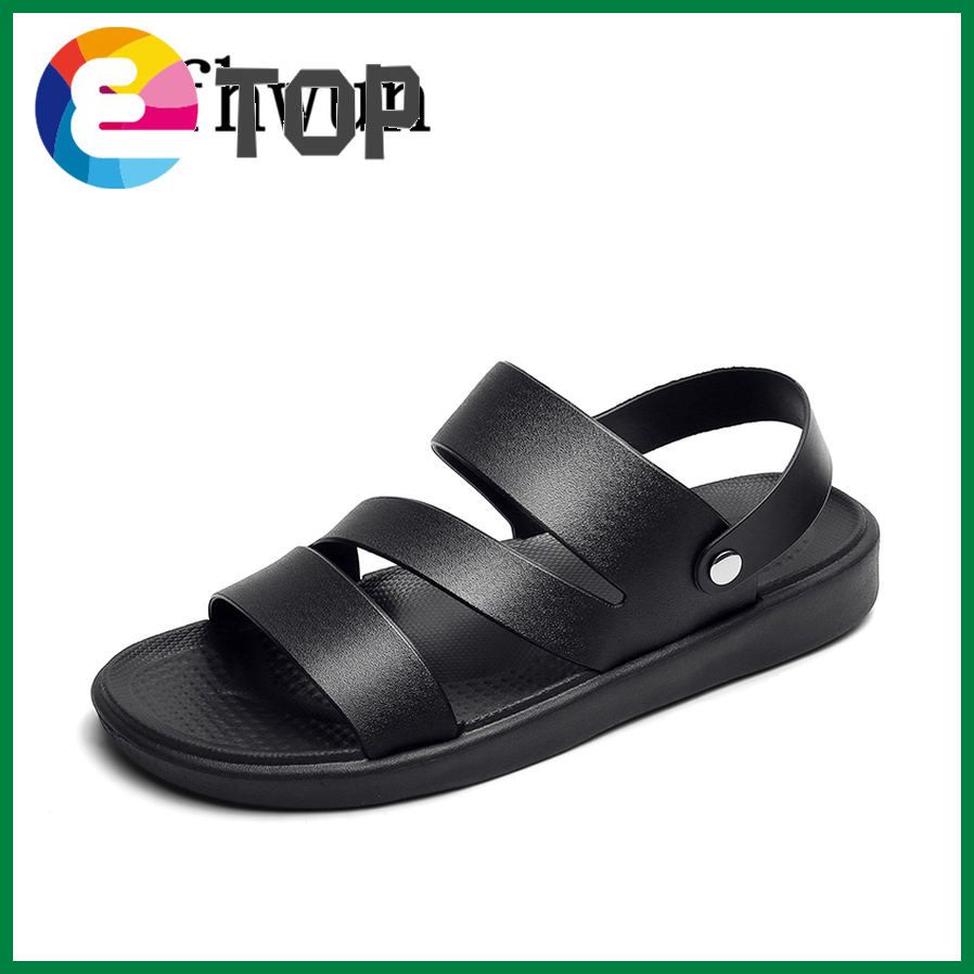 Sandals for Men Leather Sandals Slippers Breathable Beach Shoes Male Flip Flops Summer Lightweight Casual Water Shoes Non slip