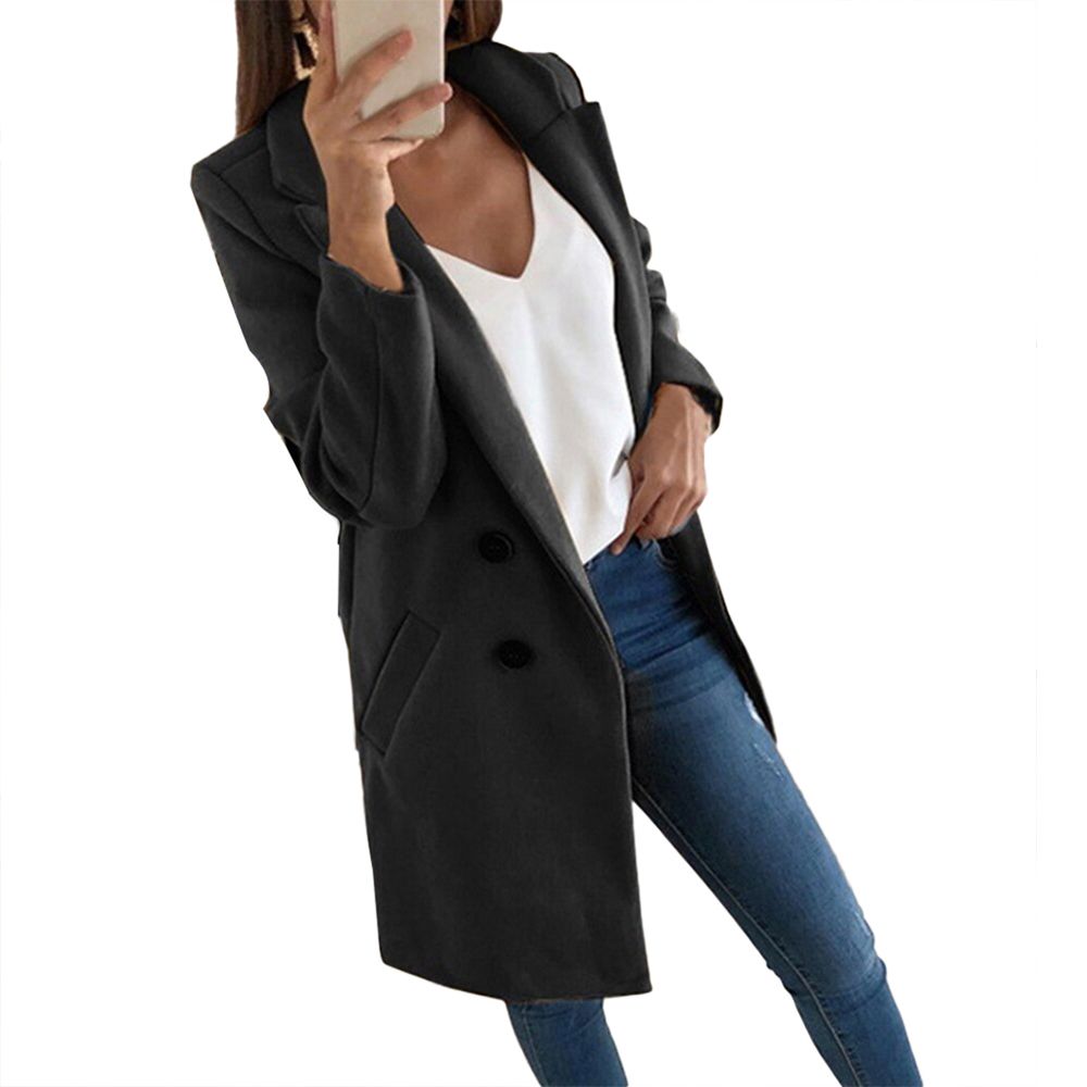 Autumn Winter Women Long Cardigan Overcoat Blazer Jacket Coat