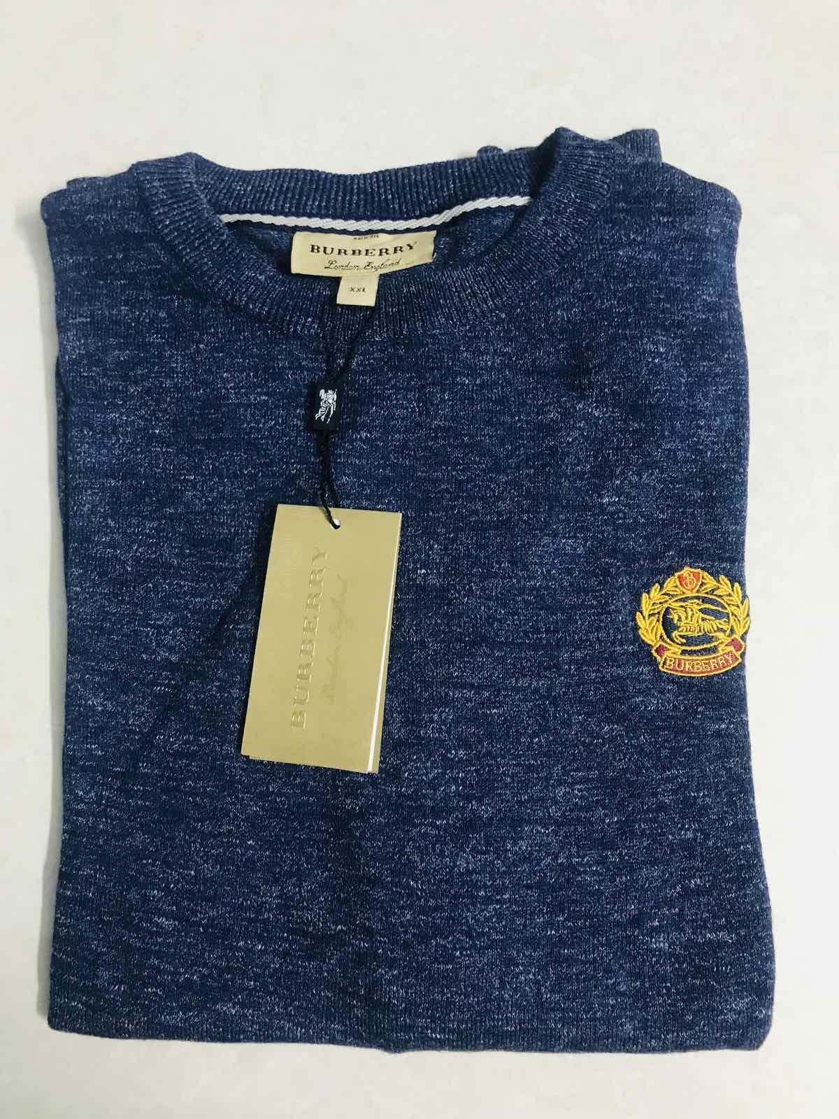 Man's Round Neck Sweaters- Sky Blue
