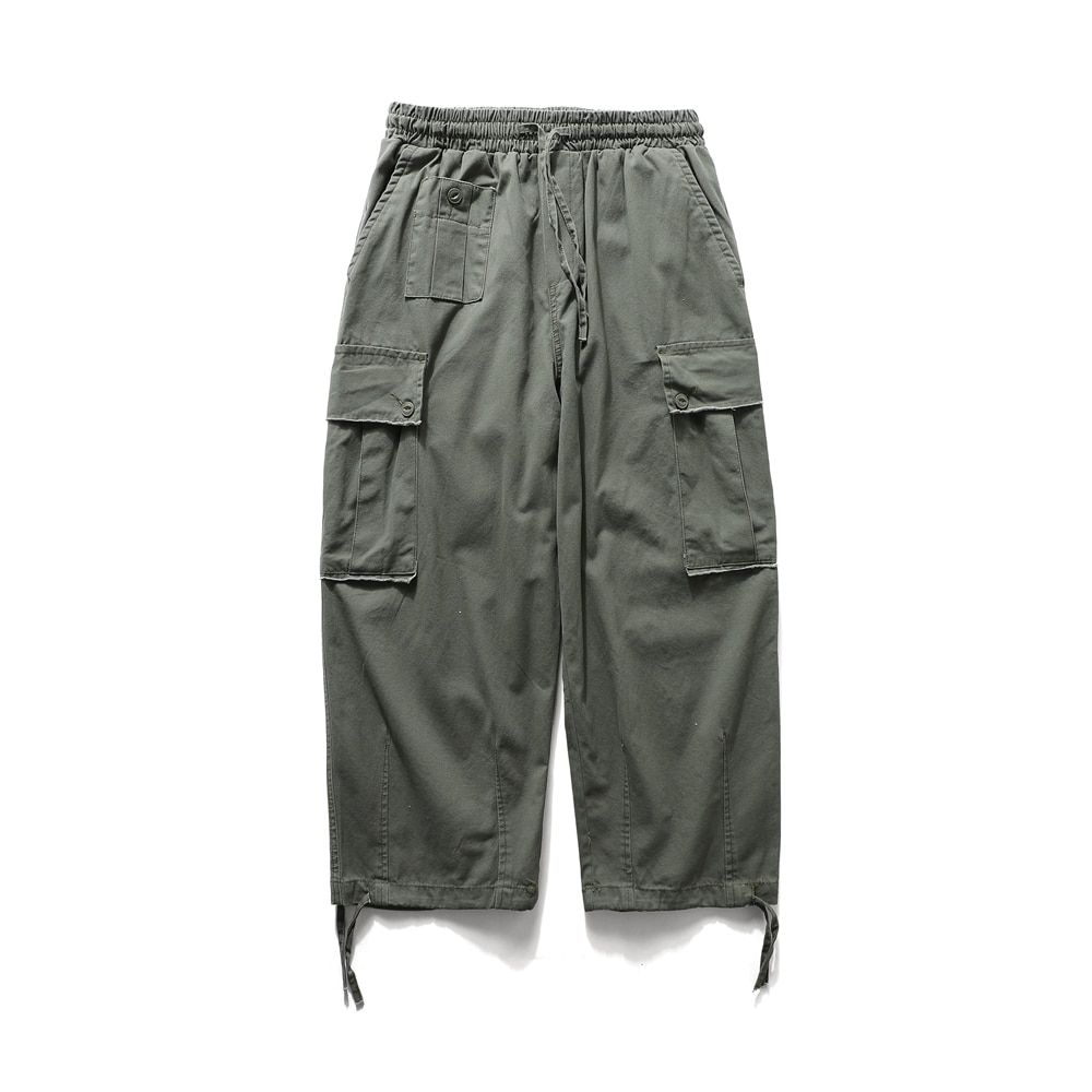 Multicket Cargo Pants Men Safari Style Work Pants Baggy Wide Leg Pants Mens Streetwear Casual Trousers