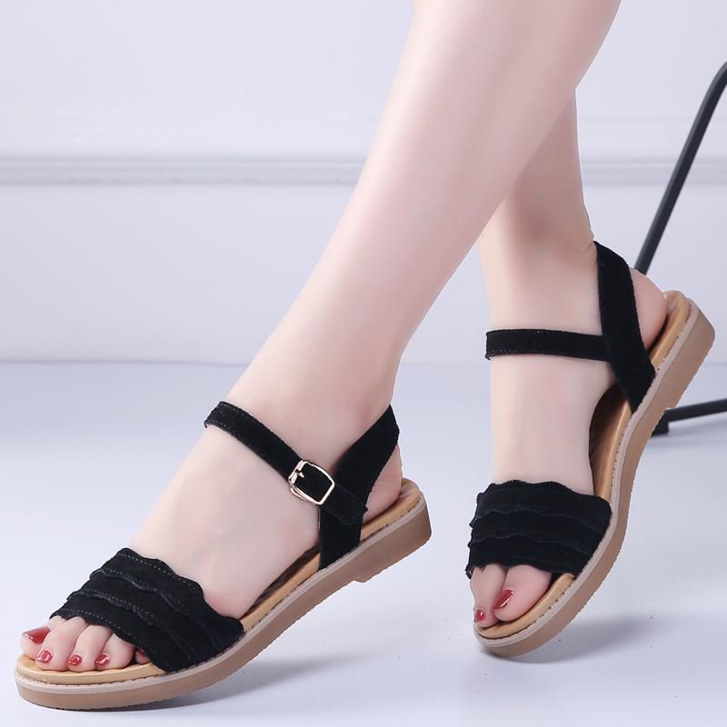 Women Sandals Summer Peep Toe Flat Sandals Women Casual Ladies an Shoes