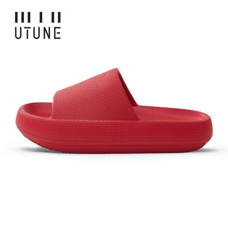 Pillow Slippers Women Super Thick Sole Soft Indoor Platform Shoes Men Bathroom Home Slides Summer EVA Anti-slip Sandals
