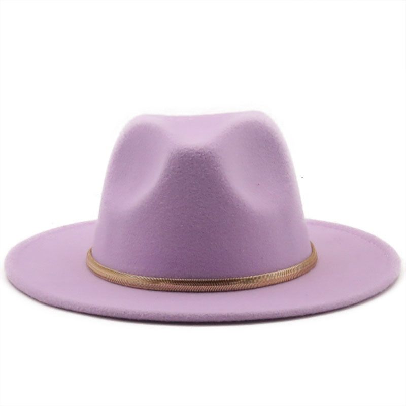 Black/green Wide Brim ple Church Derby Top Hat Panama Solid Felt Fedoras Hat for Men Women artificial wool Blend Jazz Cap