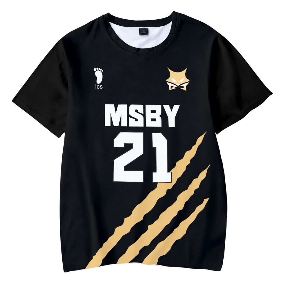 Haikyuu MSBY Black Jackal 3D Summer T-shirt MSBY Tees O-neck Fashion Short Sleeve Piece Cartoon Casual Anime Women/men/kids