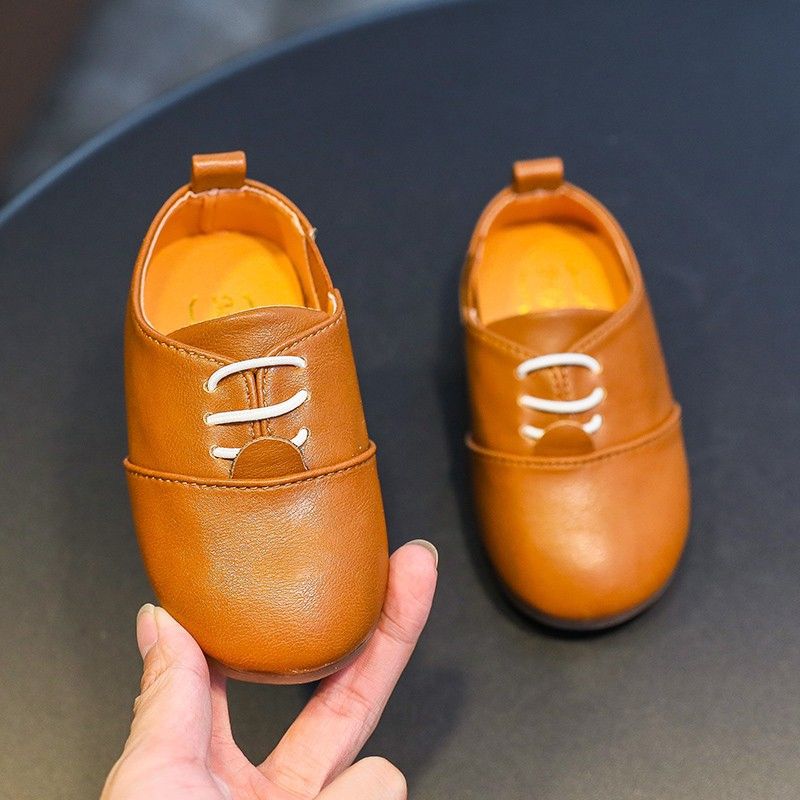 2-6 Years Old Kids Simple Comfortable Flat Shoes Fashion Boys Anti-skid Soft Leather Slip-ons
