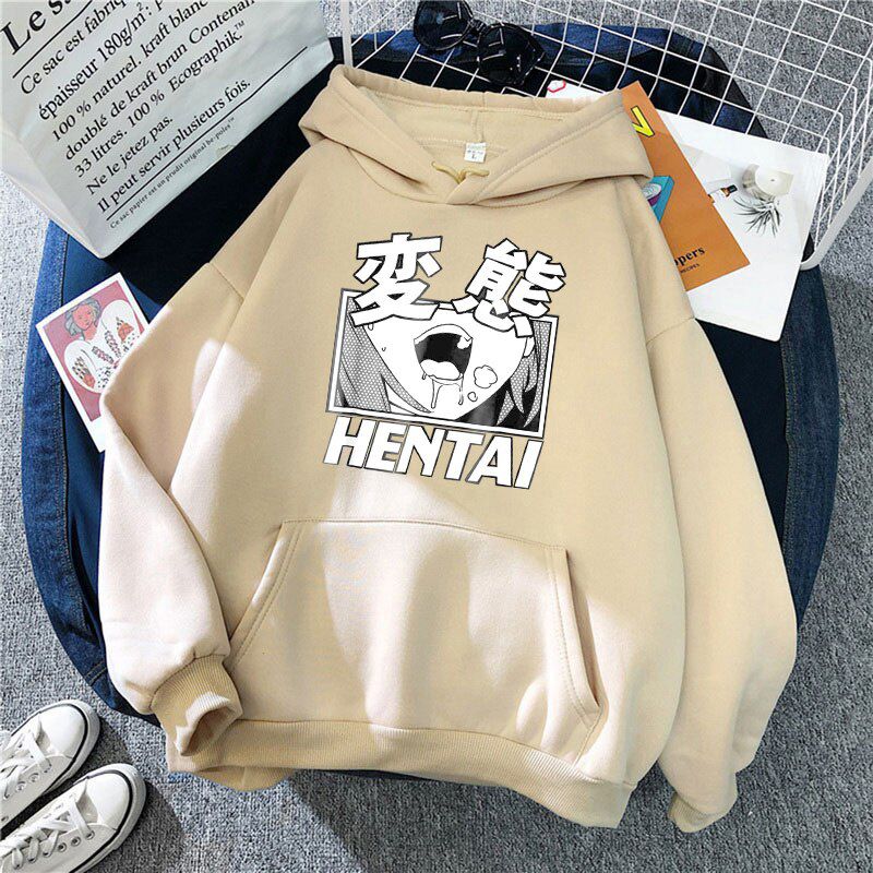 Ahegao Hentai Cartoon Unisex Anime Hoodies Sweatshirt Men Oversized Winter Pullover Harajuku Casual Warm Streetwear Hoodies