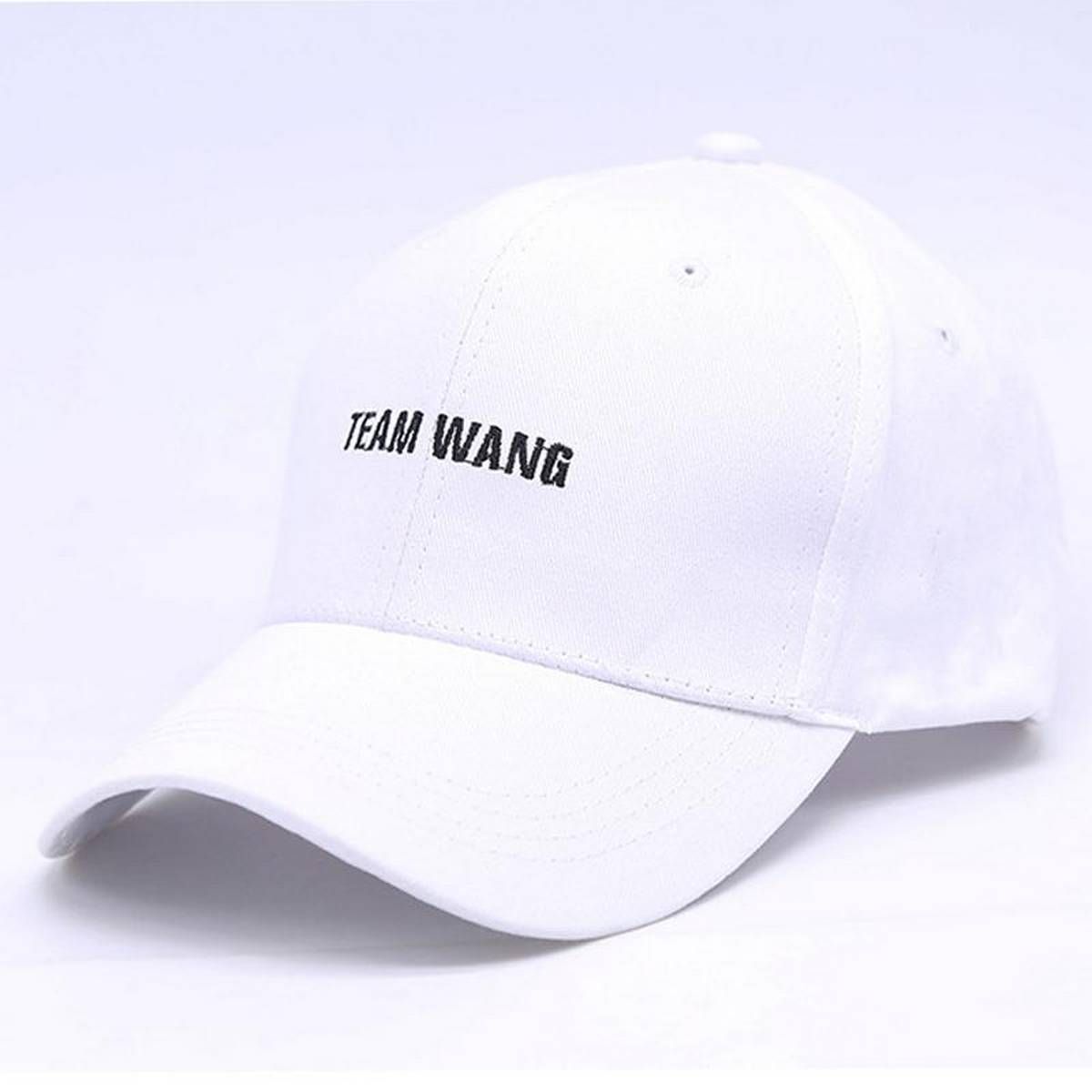 KPOP GOT7 JACKSON TEAM WANG Fashion Baseball Embroidery Cap Adjustable Hat Fashion - White (white)