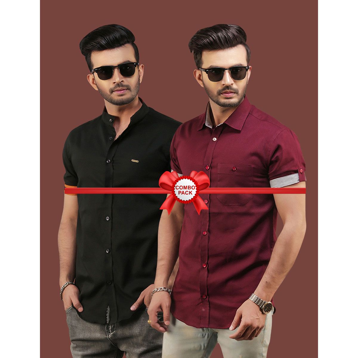 Men’s Half Sleeve Casual Shirt (Combo Pack) - 1756S - Denim Shirt For Men