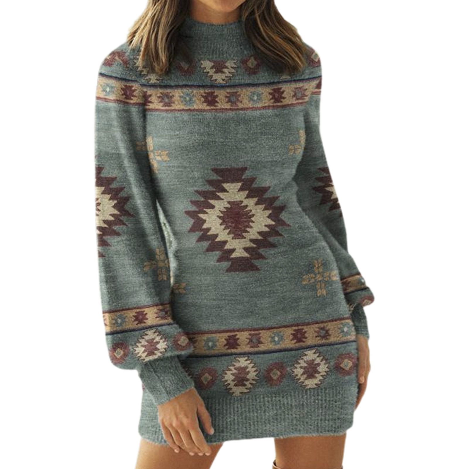 Party Dress Charming Turtleneck Stretchy Women Party Dress