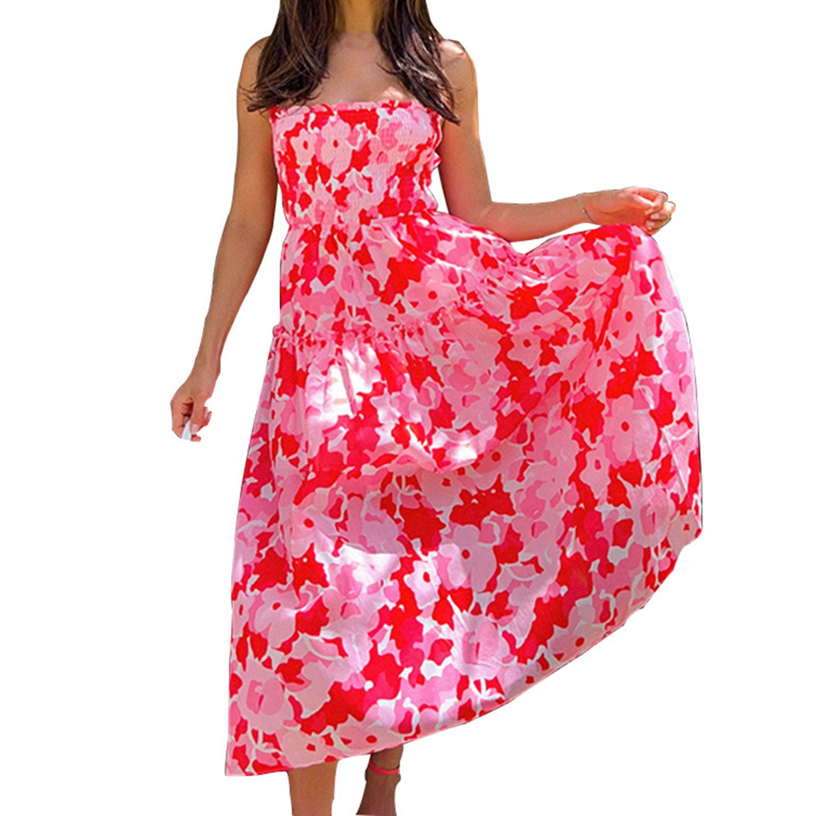 Sunnyheart Casual Dress Bkless High Waist Casual Dress