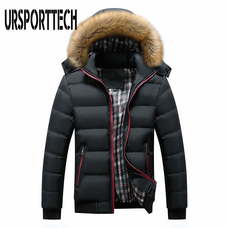 Winter Jacket Men Warm Parkas Thick Warm Cotton Padded Male  Overcoat Slim Zipper Hooded Bomber Jackets Mens Clothing