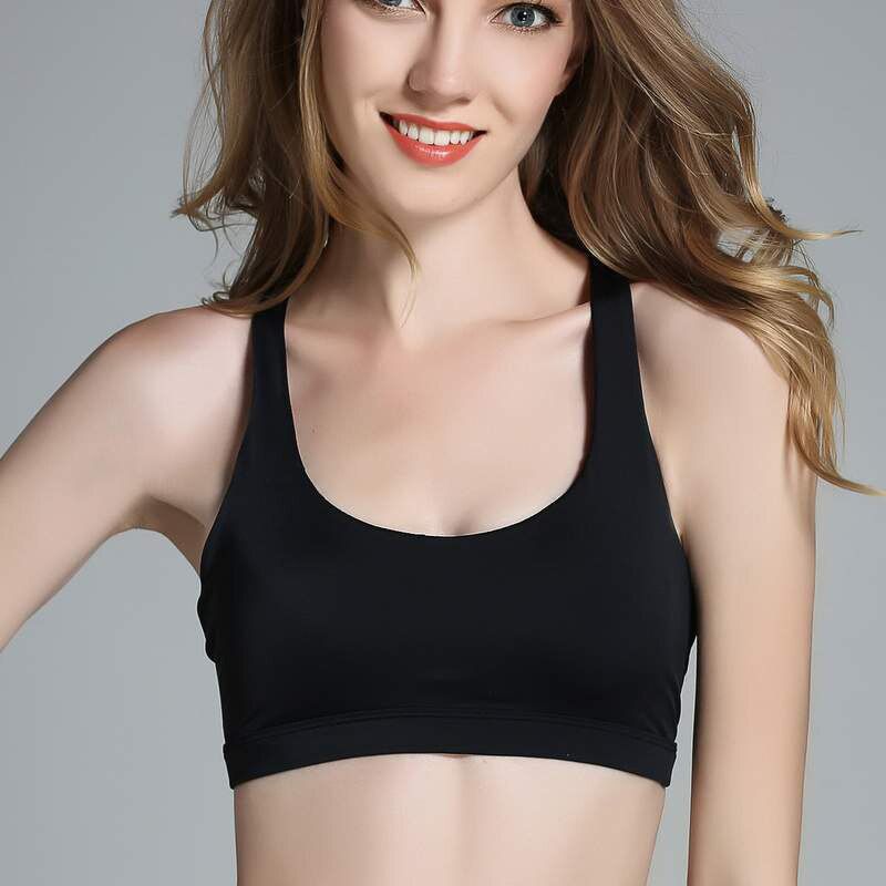 NORMOV Fashion Women  Bras Cross Beauty Back No Rims Shockproof Fitness Underwear Bras Solid Color Work Out Coat Bras