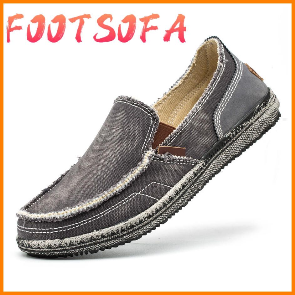 Big Size 39-45 Summer Casual Men Canvas Shoes Flats Men Casual Shoes Slip On Men Fashion Jeans Canvas Lazy Shoes