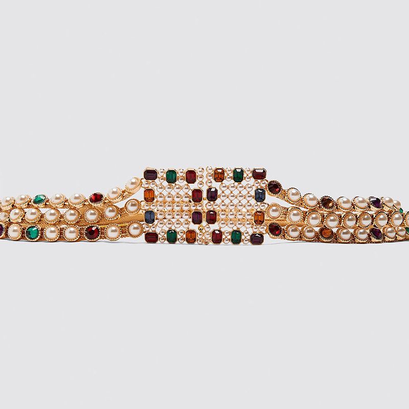 Dvacaman Brand ZA 2019 Luxury Crystal Pearl Maxi Buckle Belts for Women Charm Limited Edition Link Leather Belts Waist Jewelry