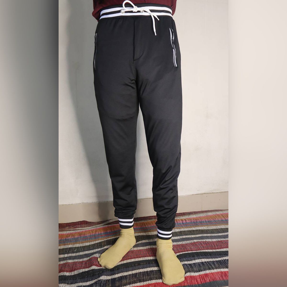 Slim Fit Black Trousers Joggers Sweats Pant