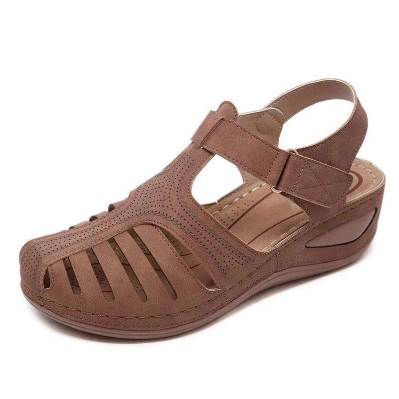 Women's Sandals Summer Ladies Girls Vintage Sandals Buckle Casual Sewing Women Shoes Solid Female Ladies Platform Shoes