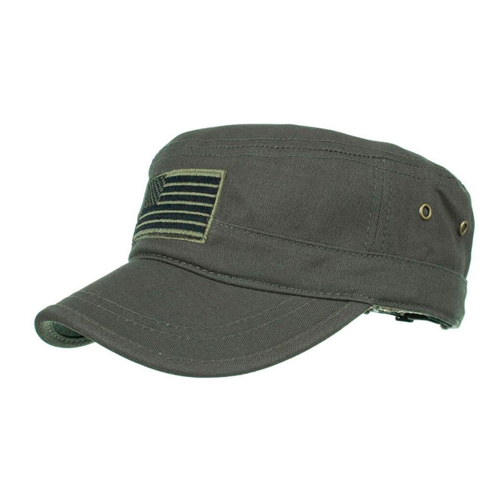 Mens Military Hat Unisex Women Flat Roof Military Hat Cadet Patrol Bush Hat Baseball Field Snapback Casual Caps