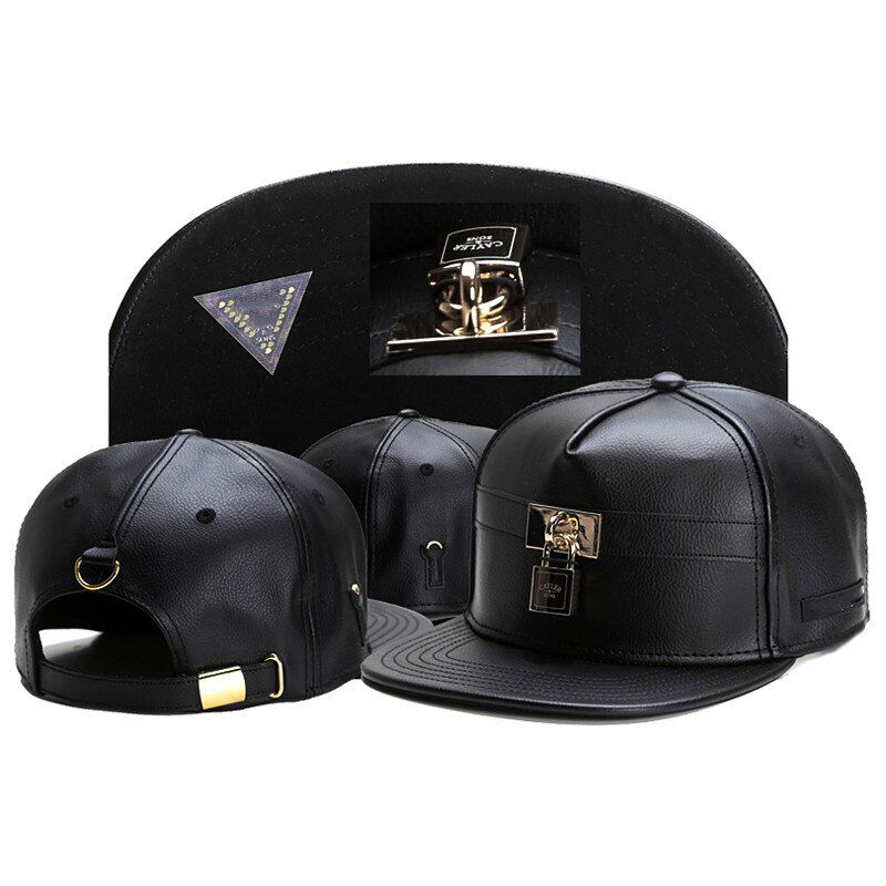 2020 hot selling black leather hip hop snapback hat for women outdoor casual sun baseball cool hat