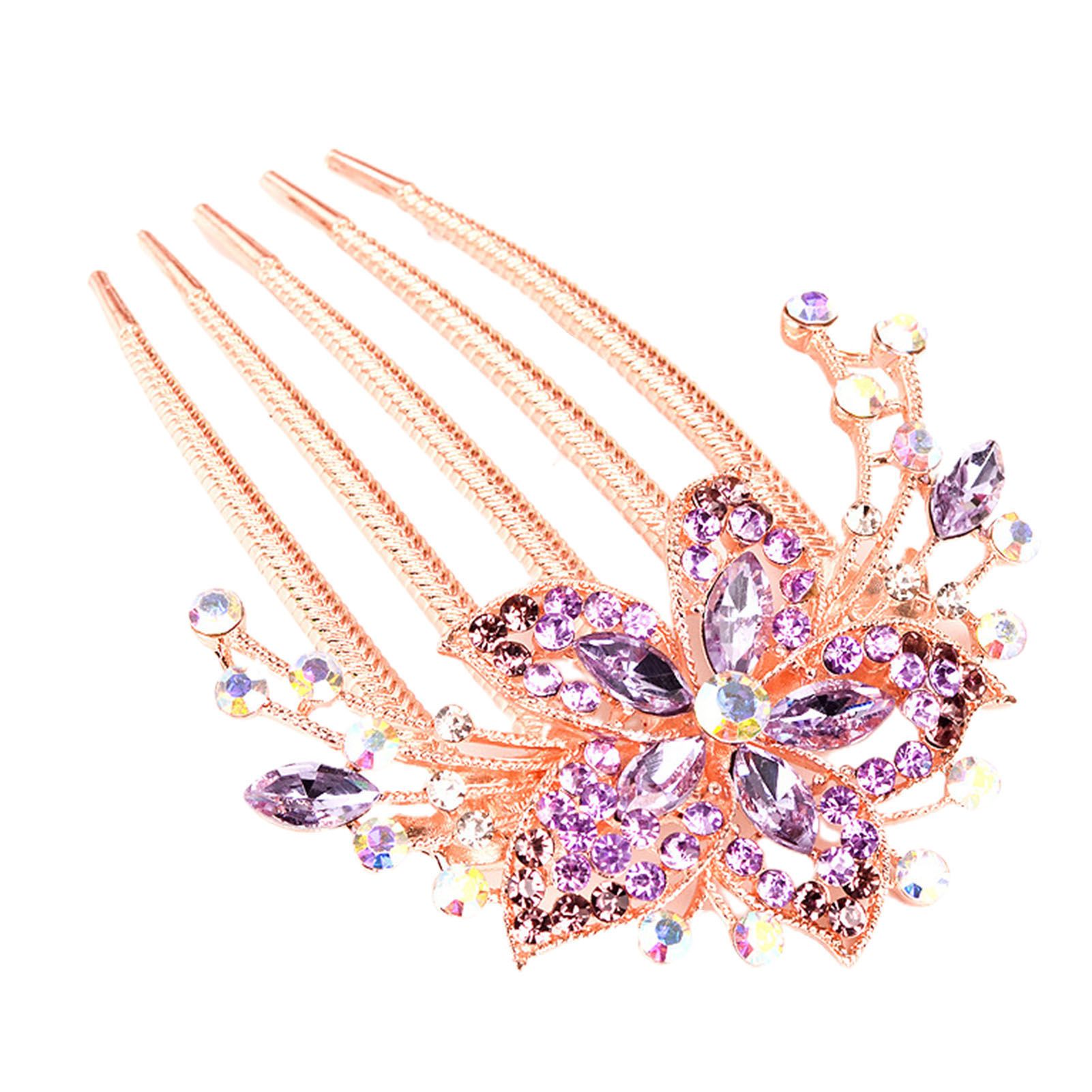 Bridal Hair Comb Harmless to Scalp Flower Leaf Bridal Crystal Hair Ornaments