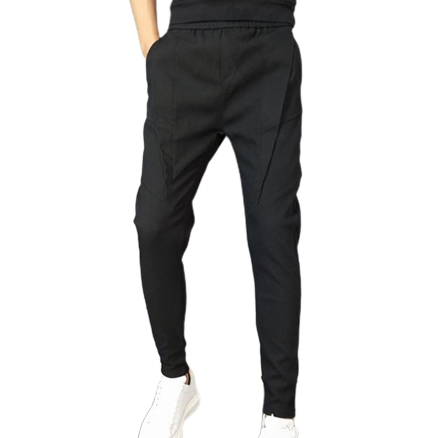 Harem Pants Pockets Simple Pure Color Harem Pants