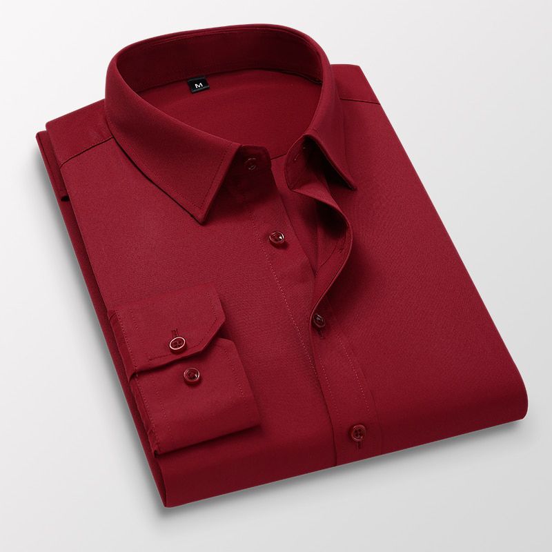 Plus Size 8XL 7XL 6XL 5XL 4XL Mens Business Casual Long Sleeved Shirt Solid Color White Black Cotton Social Dress Shirts