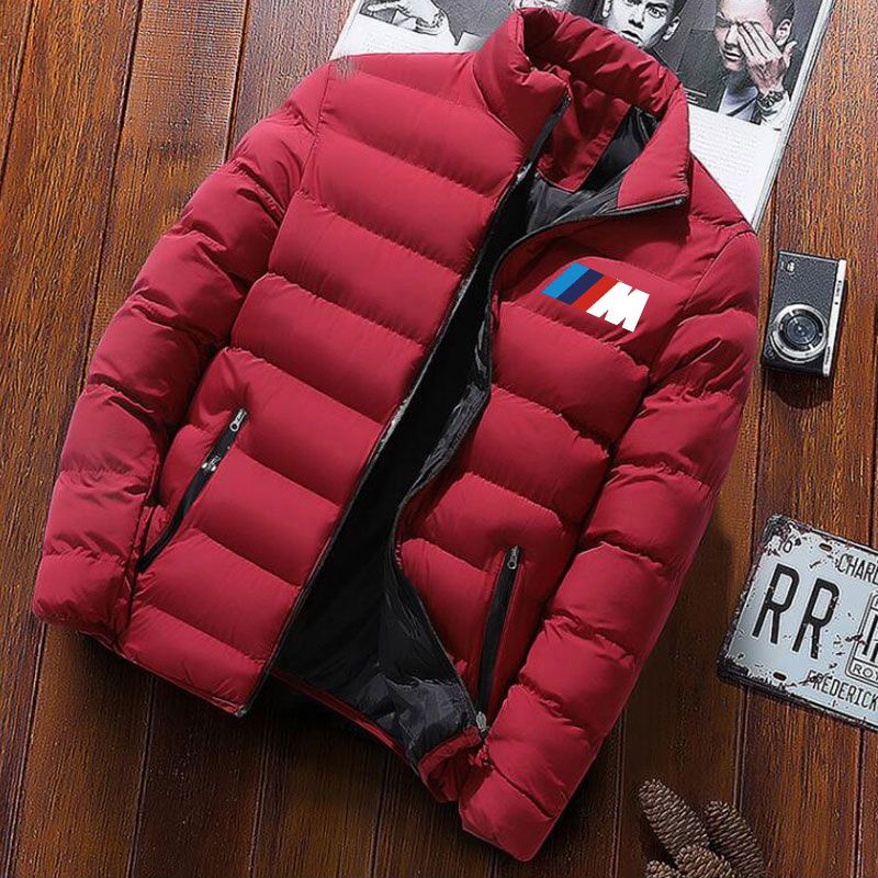 Men's BMW M Winter Jacket Long Sleeve Baseball Jacket Casual Windbreaker Zipper Windbreaker Lining Cotton Jacket Men's Jacket To