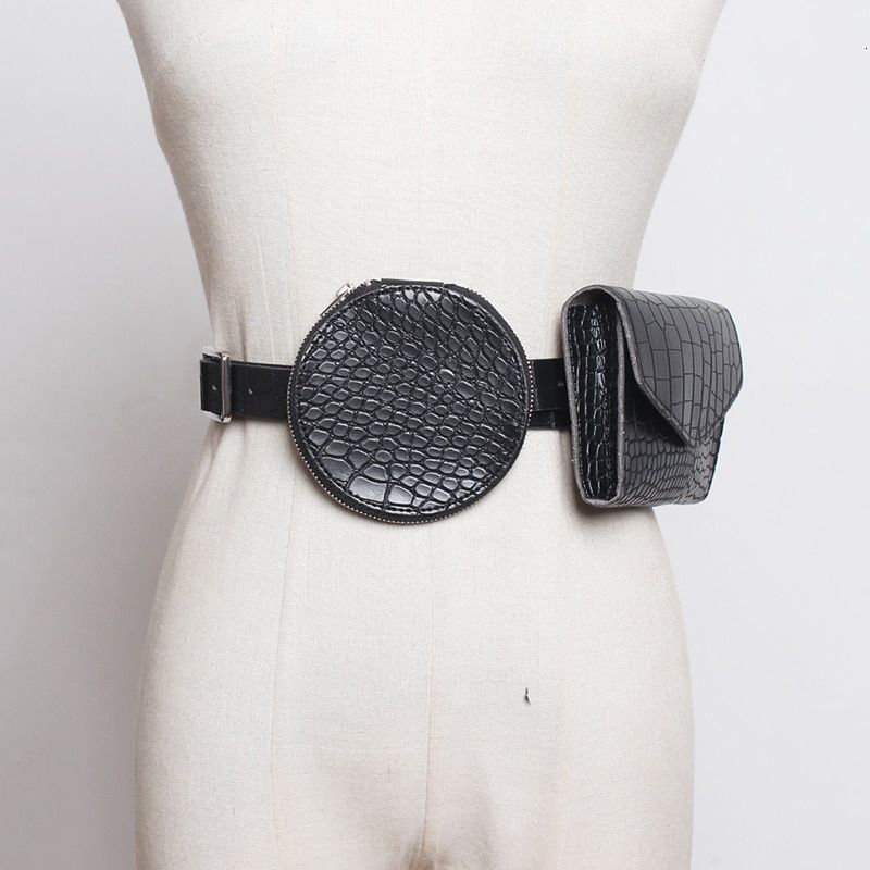 [EAM] Pu Leather Mini-bag Split Joint Long Wide Belt Personality Women New Fashion Tide All-match Spring Autumn 2020 1K753