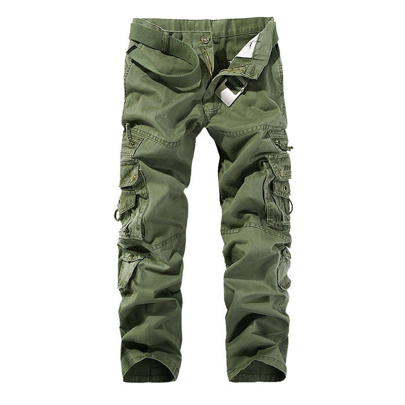 Tactical Mens Cargo Pants Cotton Casual  Men Pants Solid Pantalon Homme