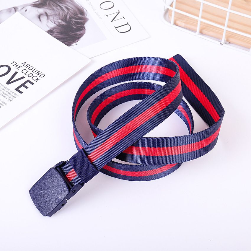 Loldeal 3.2x115cm Outdoor For Men And Women Canvas Belt Student Military Training Pant Belt Breathable Plastic Buckle Canvas Belt Female