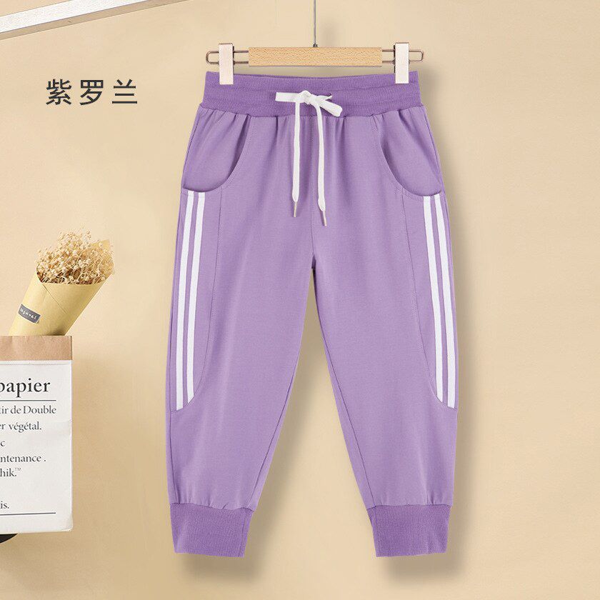 Women's Summer Capris Striped Pants Harem Cotton Plus Size Harem Capri Pants Women Loose High Waist Capri Trousers Female