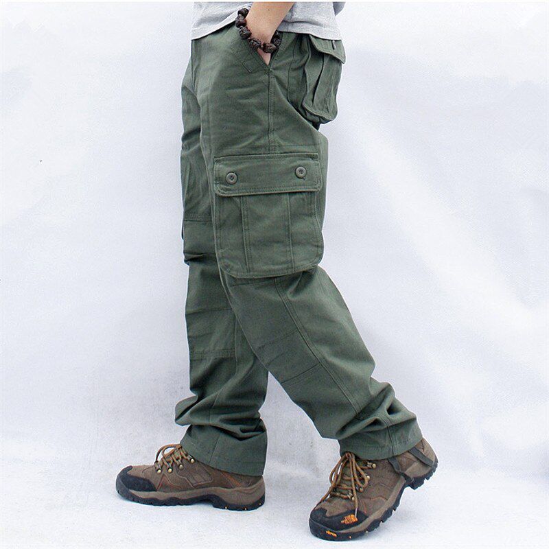 Men's Cargo Pants Casual Cotton Multickets  Tactical Pants Overalls  Straight Slacks Long Trousers Plus Size 44