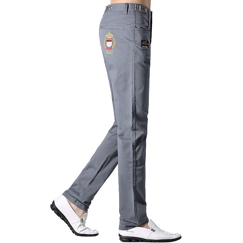 Winter Pants Men Casual  Long Trousers Stretch Thicken cotton straight Leg embroidery  men's  Casual pants Top quality warm