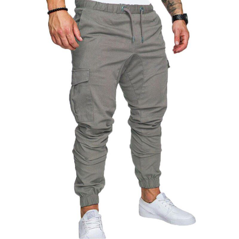 Men Cargo Pants  Joggers Sweatpants Casual Male Sportswear Solid Multi-pocket Cargo Trousers Hop Harem Pants