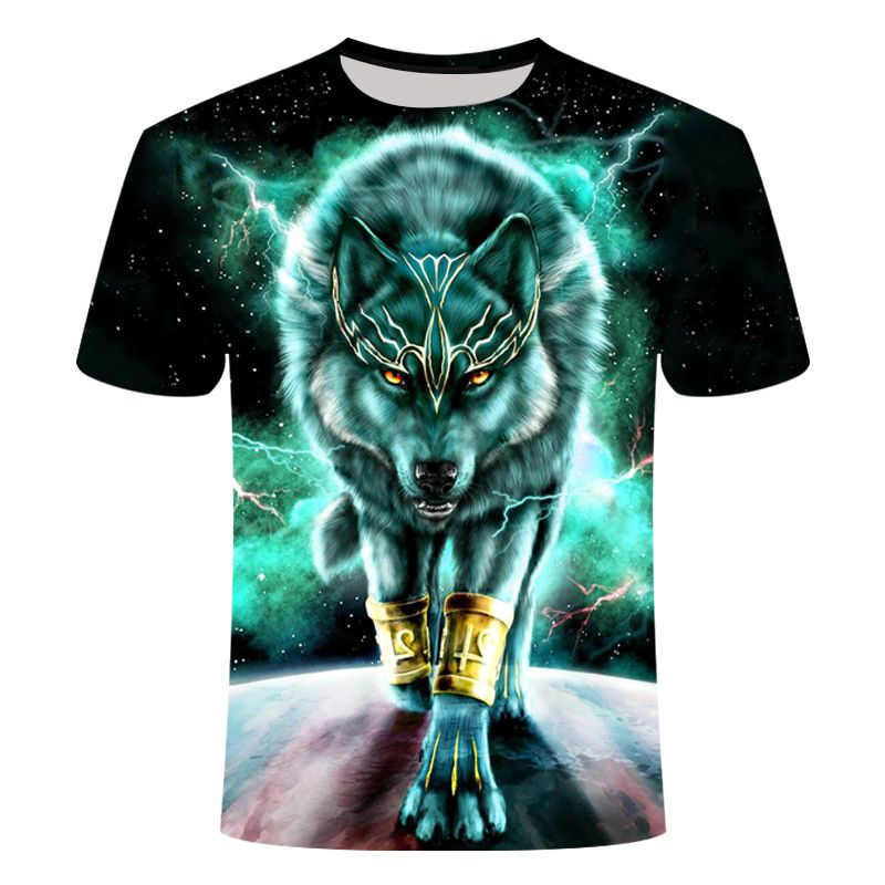 Fashion  Wolf Graphic 3D Print Men Women T-Shirt Casual O-Neck Short Sleeve Camiseta Streetwear Trendy Men Clothing Tops