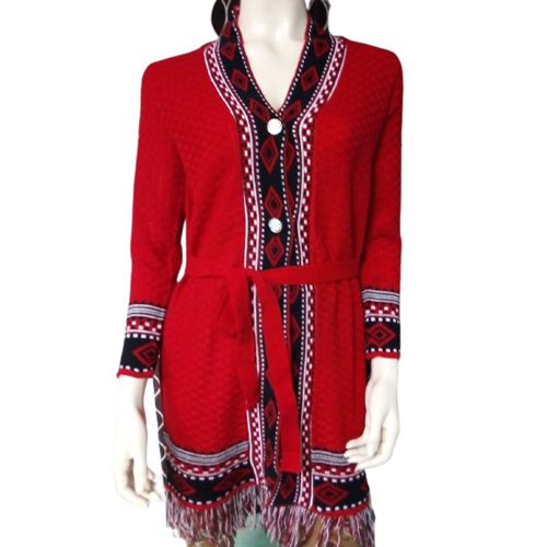 Winter Ladies Long Sleeve Open Cardigan Sweater with Button