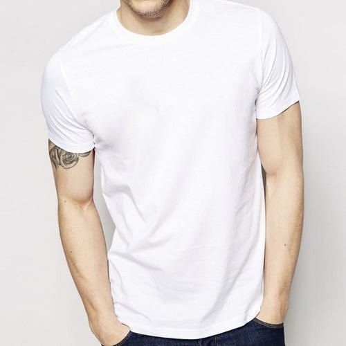 Inner Wear Half Sleeve White Cotton T-Shirt
