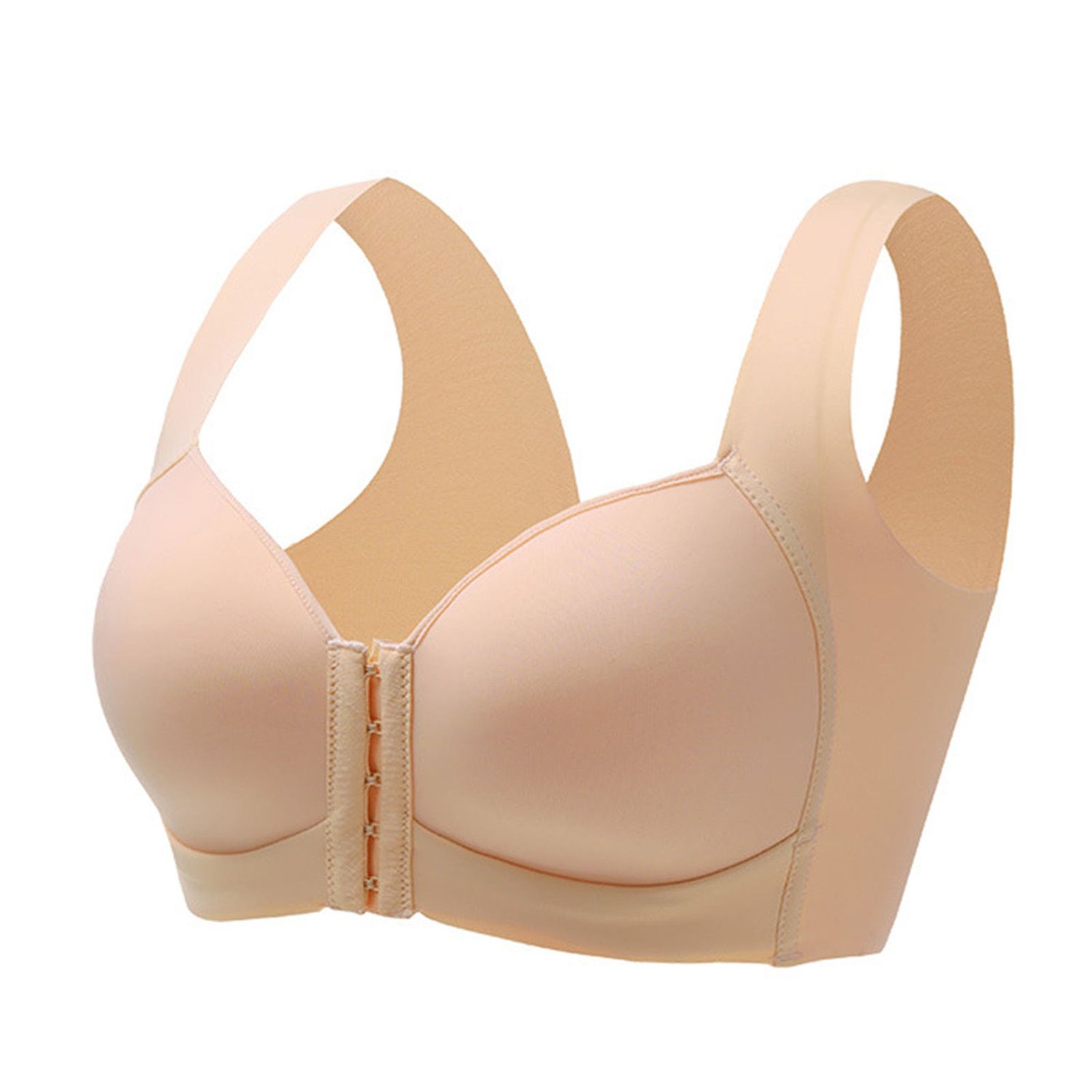OIMG Women Bra Wide Shoulder Straps Front Closure Full Cup Y Bra