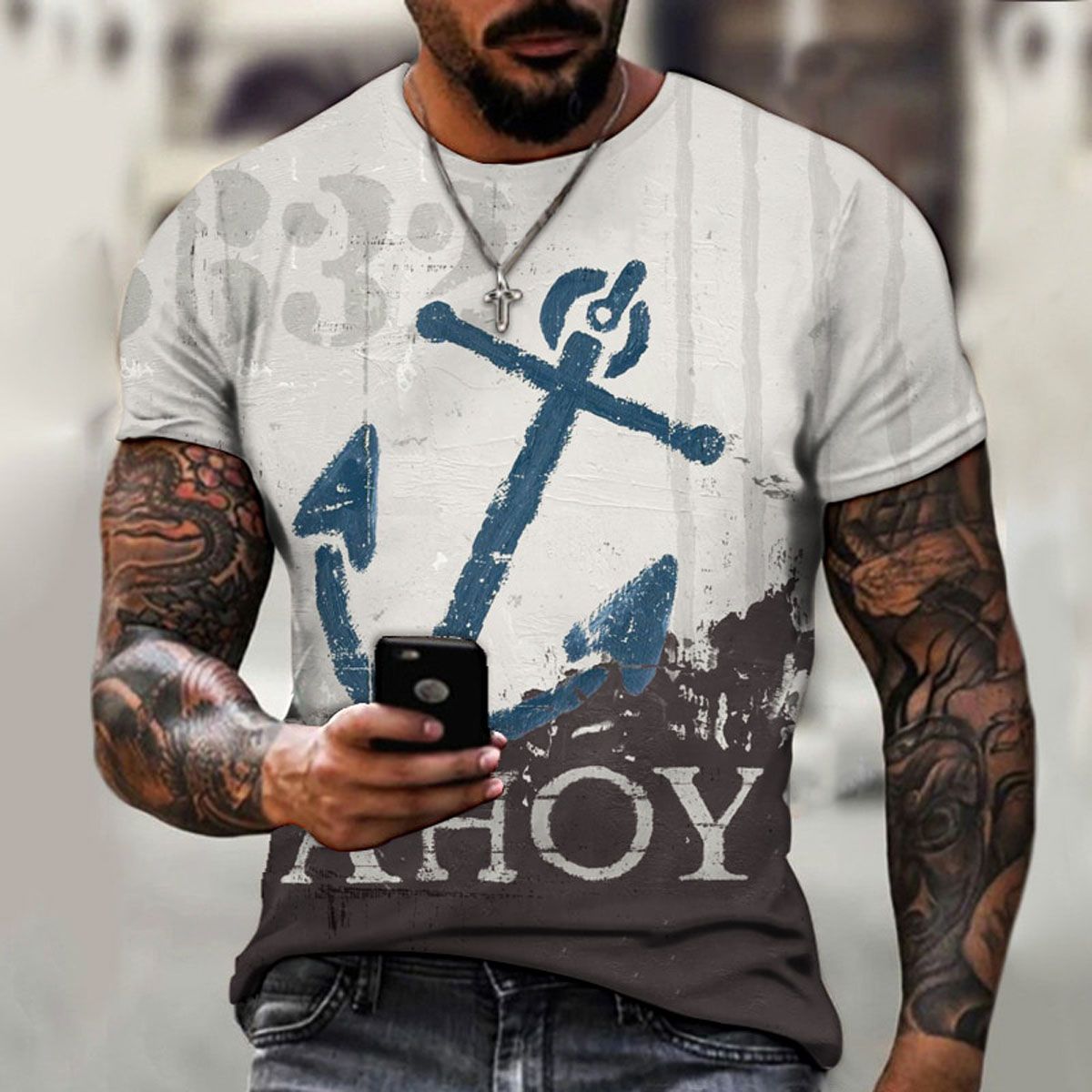Men's T-shirts 3D World Map Graphic T-shirt  Casual Tops Summer Fashion Short Sleeve High Street O-Neck Streetwear