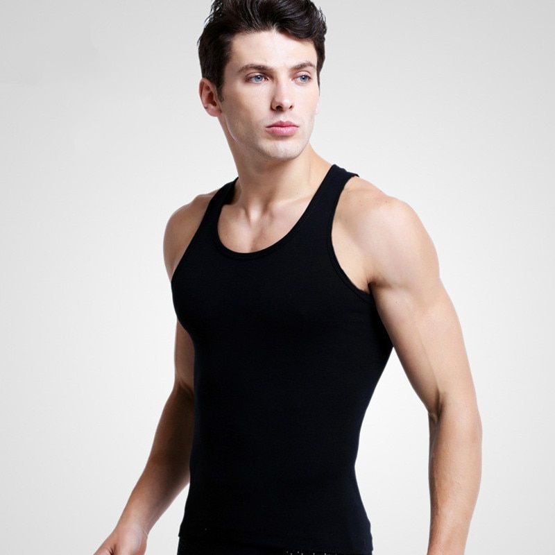 1 Pcs Men Cotton TaTops Underwear Mens Undershirt Transparent Shirts Male Bodyshaper Fitness Wrestling Singlets