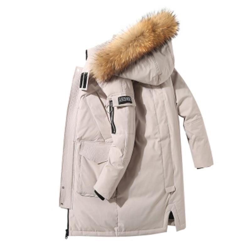 Mens Hooded Down Cotton Clothing Winter Windproof Warm Men Parkas Jackets Long Thicken Men's Outerwear Fashion Trendy Parka