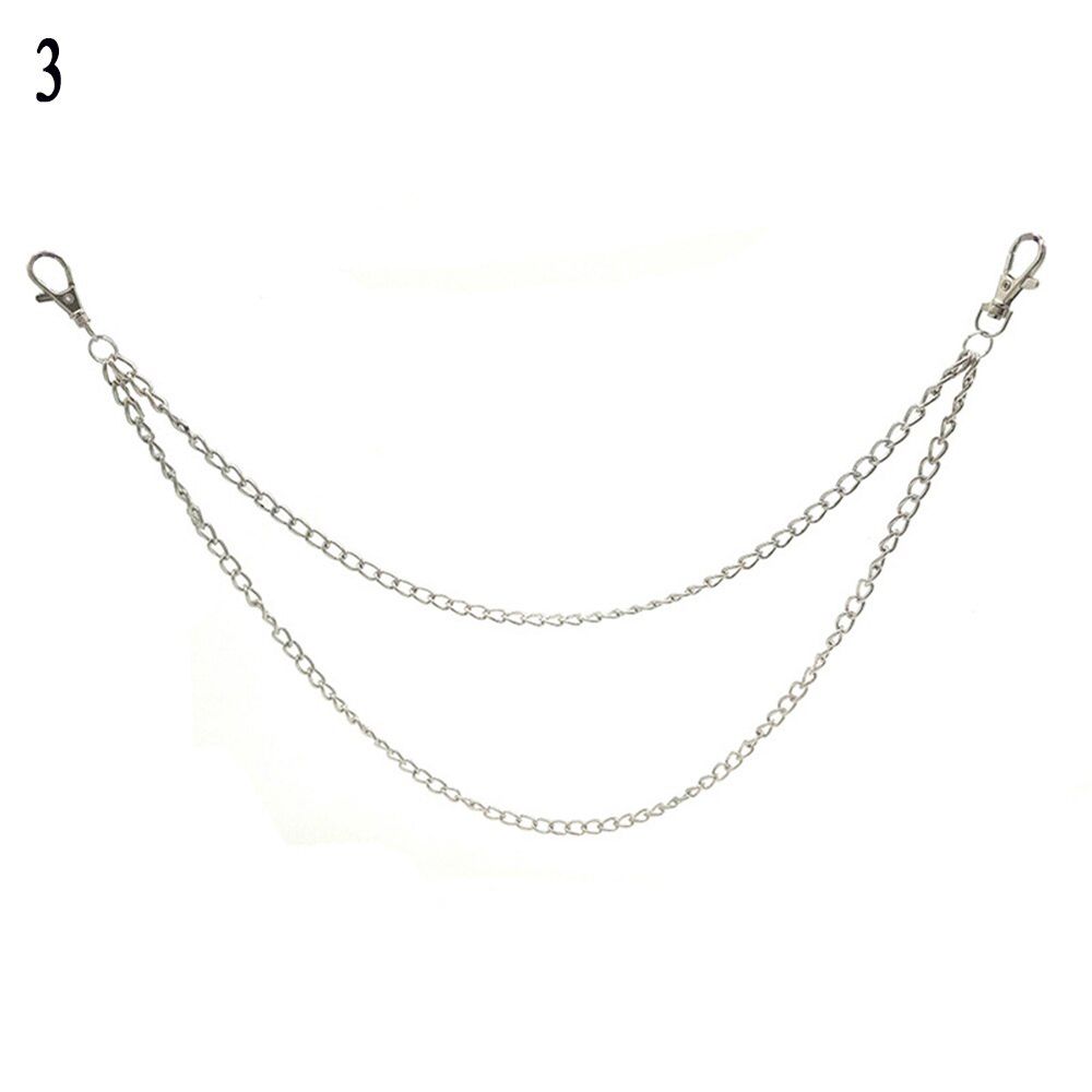 1-3 Layer Rock Punk Hook Trouser Pants Waist Link Belt Metal Wallet Silver Chain Hip Hop Chain Belts for Women Pants Accessories