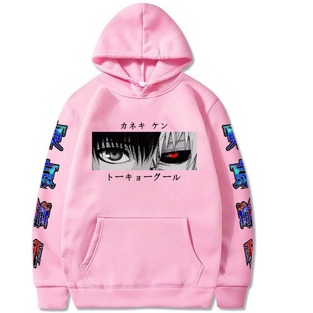 Harajuku Unisex Hoodies Japanese Anime Tokyo Ghoul Kaneki Ken Eyes Printed Men's Hoodie Streetwear Casual Sweatshirts