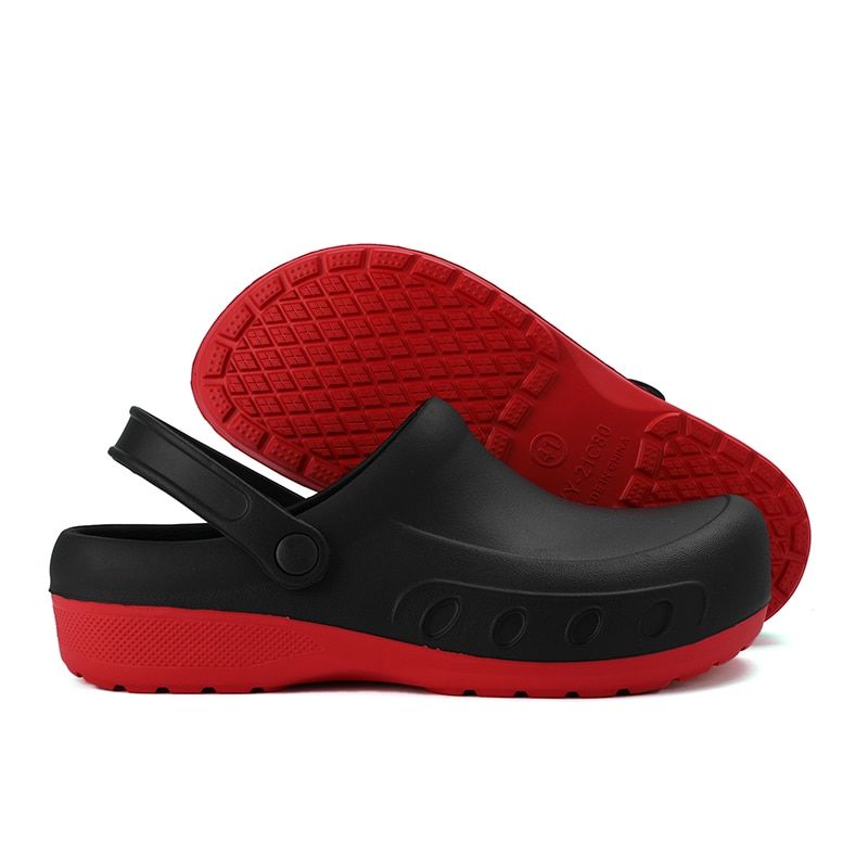 Kitchen Chef Shoes Non-Slip Waterproof Oil-Proof Work Shoes Slip on Resistant Casual Safety Shoes Men Sandals Size 40-46